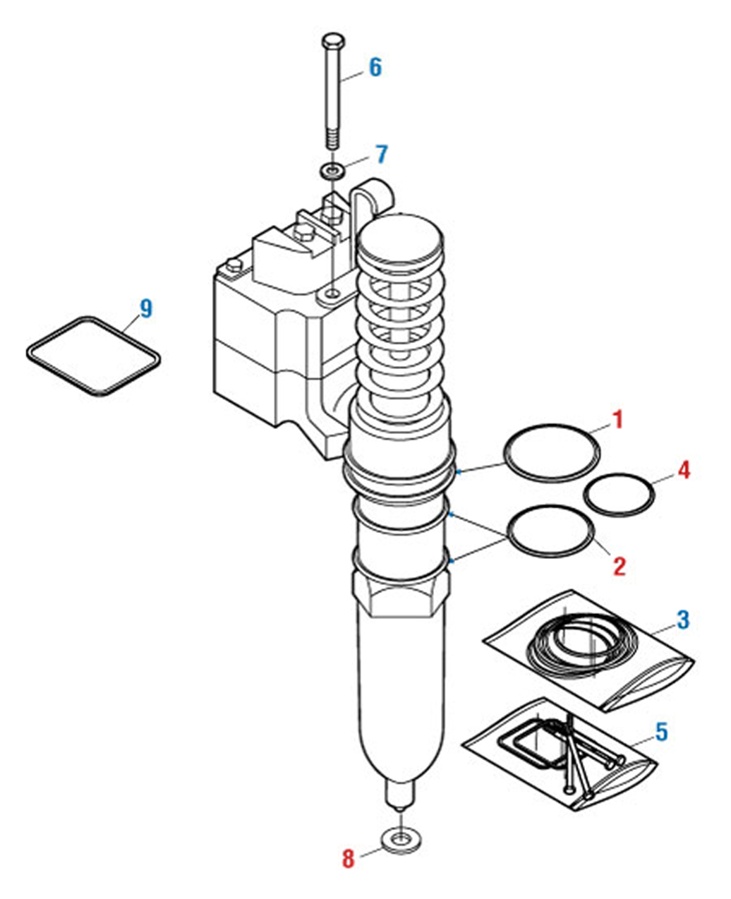 Injector Seal Kit for Detroit Diesel Engine Series 60 12.7L (Six Pack)