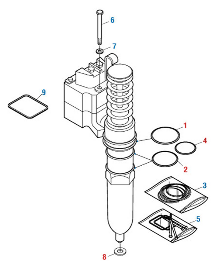 Injector Seal Kit for Detroit Diesel Engine Series 60 12.7L (Six Pack)