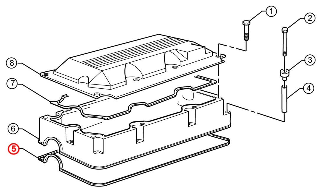 Junta de balancín gris para motor Detroit Diesel serie 60 de 12,7 l sin EGR (23516322)