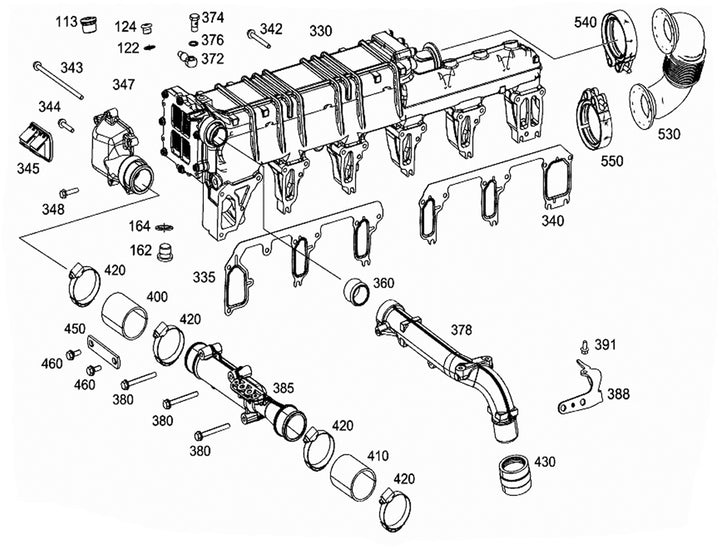 Water Manifold Seal Gasket Kit (1 - A4722030880 + 1 - A4722030980)