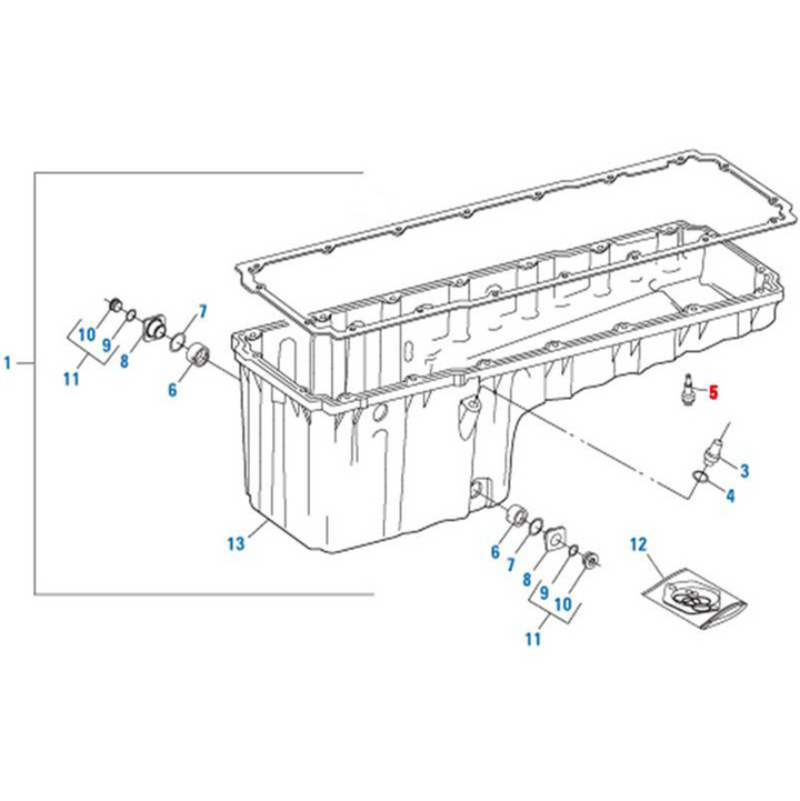 Set of 18 Oil Pan Isolator Bolt Assembly Detroit Diesel DD15 Engine