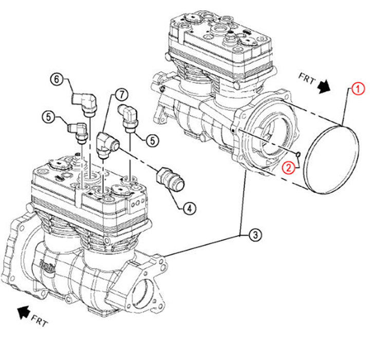 Air Compressor Mounting Seal Kit (23527273, 23527275, 23533010)