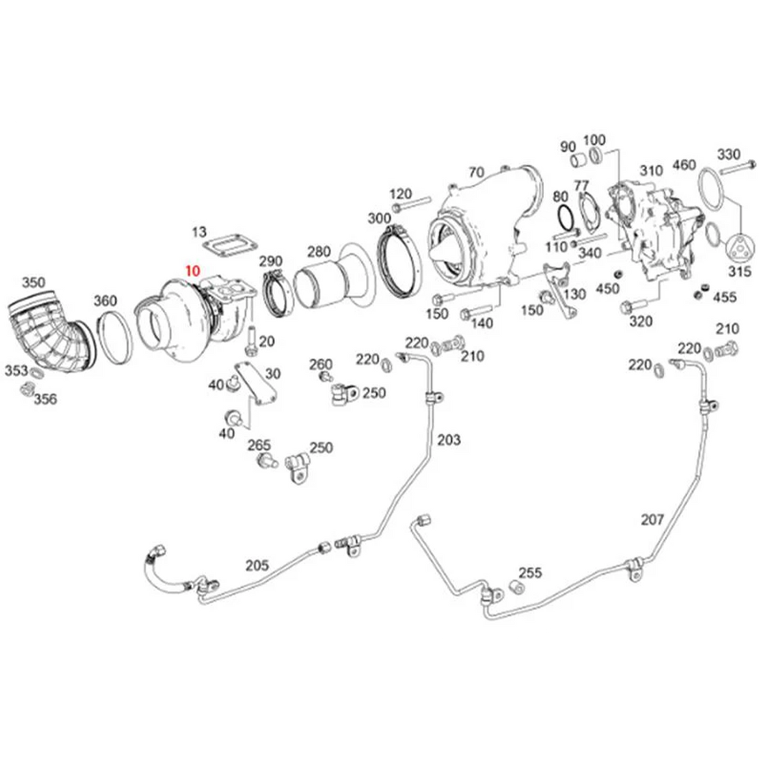 Turbocharger Assembly HX55 Detroit Diesel DD15 903
