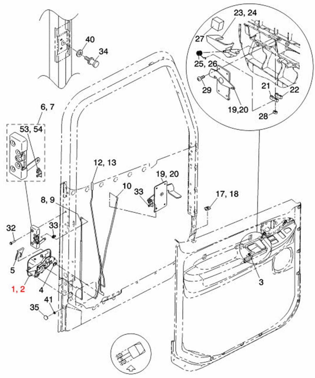 Handle-Release,Ext,Door, Chrome LH (Freighliner)