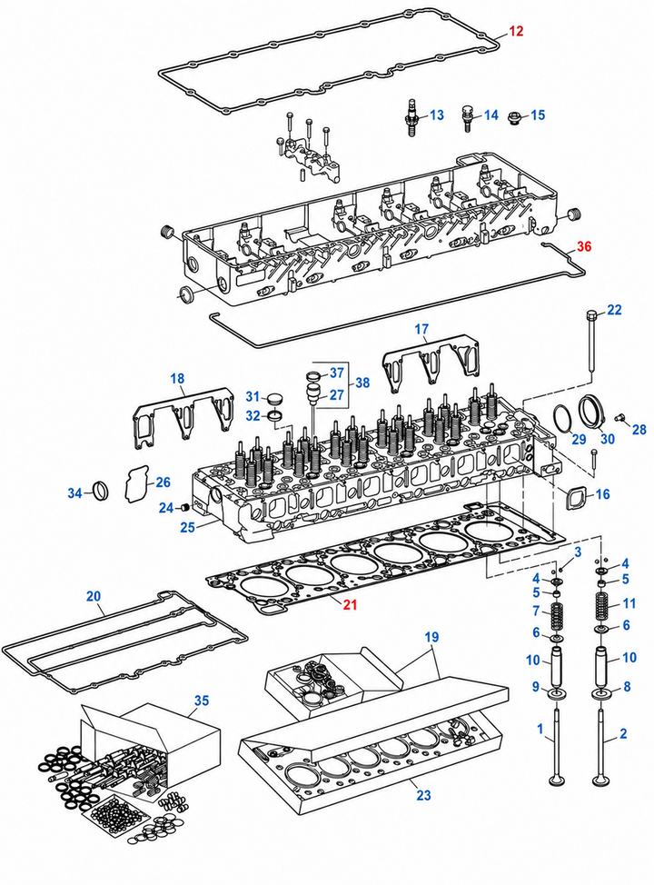 Detroit Diesel DD15 906 - 910  Cylinder Head  Engine Complete Overhaul Gasket Kit