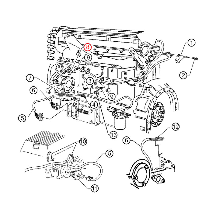 Sensor de posición del árbol de levas (SRS) S60 12.7L (08929387)