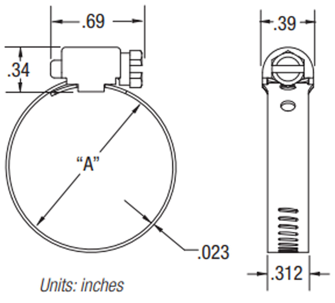 Clamp 300SS 1/2 Band 1/2 to 1 1/4 (35 in-lbs)(Set of 10)