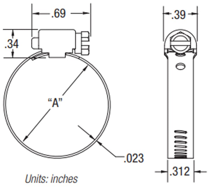 Clamp 300SS 1/2 Band 1/2 to 1 1/4 (35 in-lbs)(Set of 10)