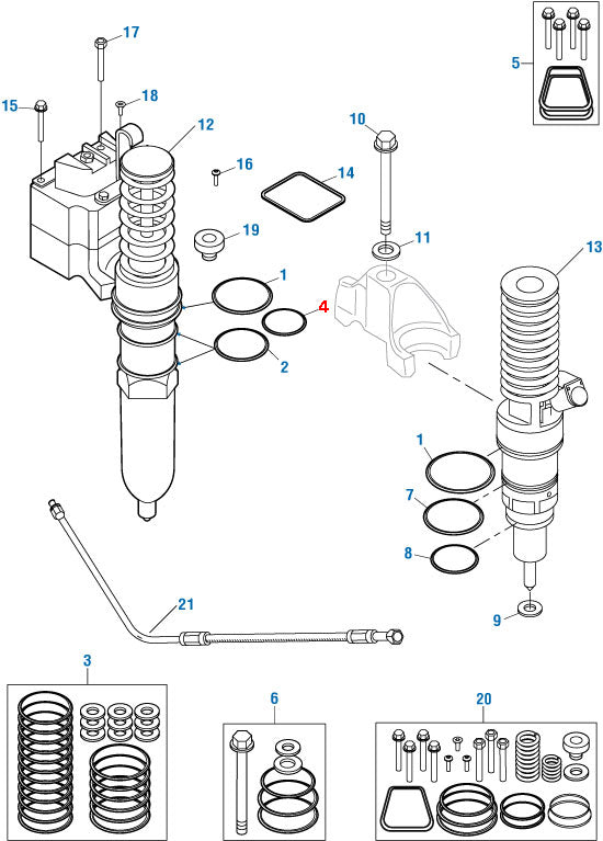 Seal Ring Injector Hole Tube Detroit Diesel S60 12.7L (05104701)