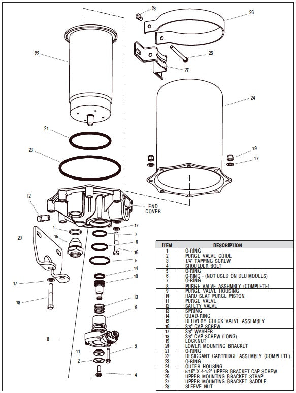 Air Dryer Kit (AD-9 Cartridge)(Alt R107794D) (107796)