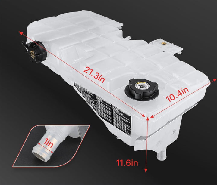 Depósito de refrigerante presurizado de alta resistencia con tapa y sensor (Kenworth T600, T660, W900) (Peterbilt 348, 365, 367, 377, 382, 384, 385, 386, 388, 389) (08-22)