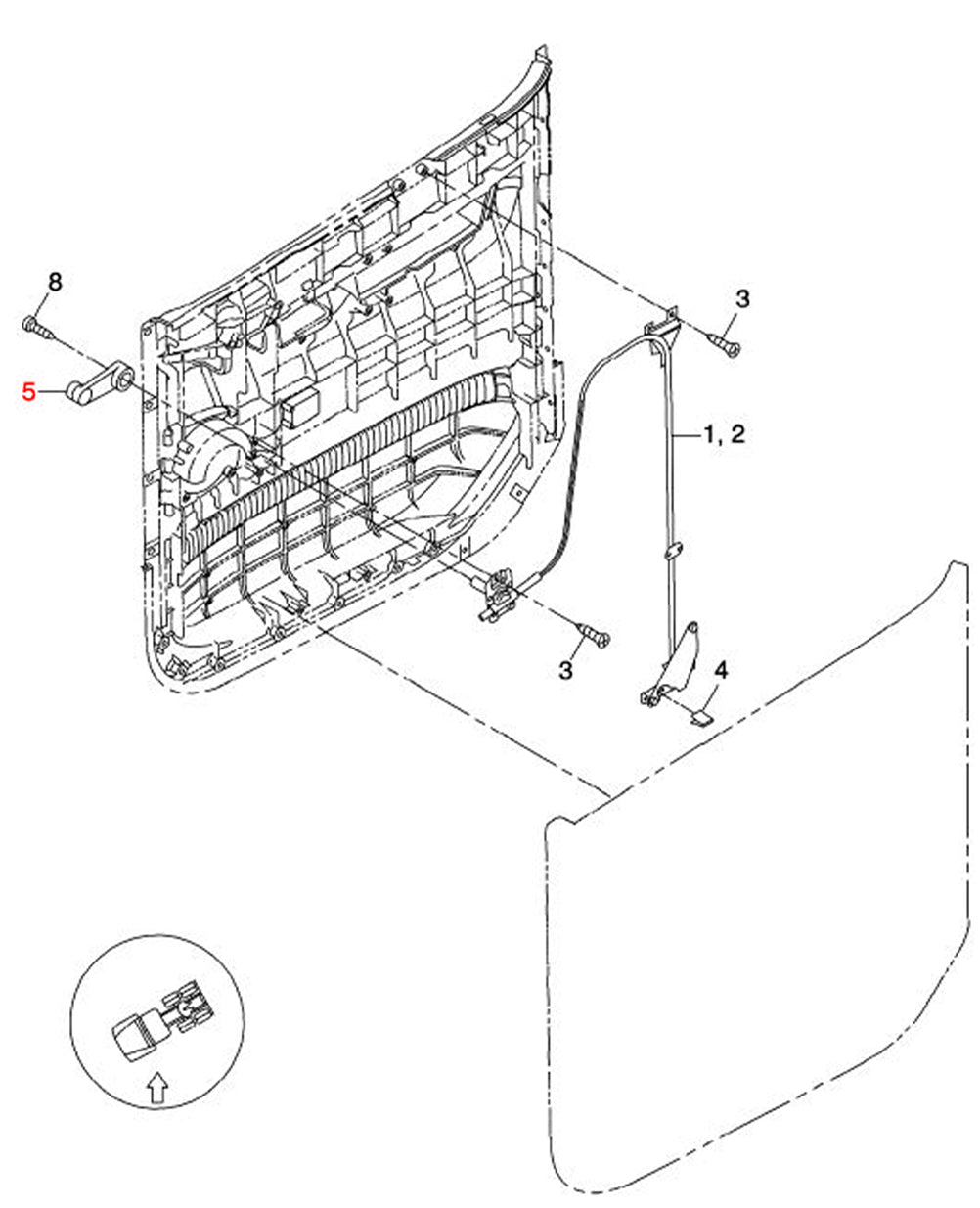 Black Window Crank Handle (Freightliner)