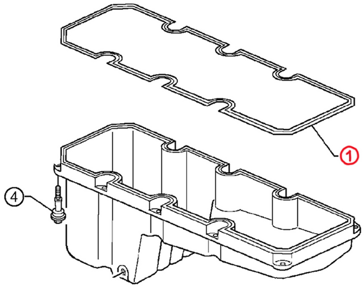 Oil Pan Gasket Black Detroit Diesel  S60 12.7 & 14L (23522279)
