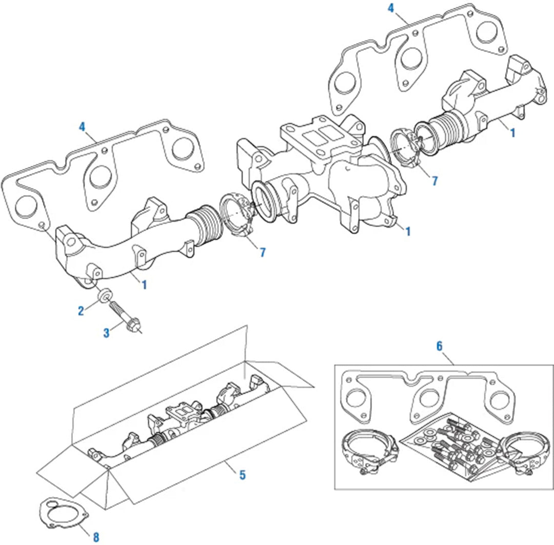 Seal Exhaust Manifold Gasket Kit DD15 (1- A4721421880 + 1- A4721421980)