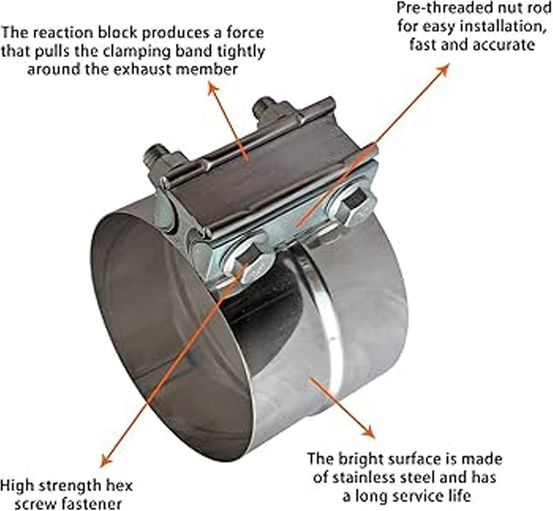 Exhaust Clamp Band 5" Stainless Steel Pre Formed (Alt ABP N35 50PLA)