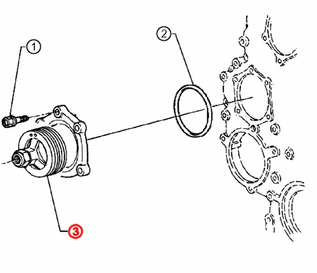 Transmisión auxiliar ASM S60 12,7 L sin EGR (23523998)