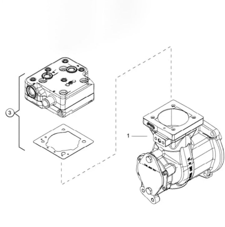 Air Brake Compressor Cylinder Head Kit S60 12.7L TF-550 (23522122)
