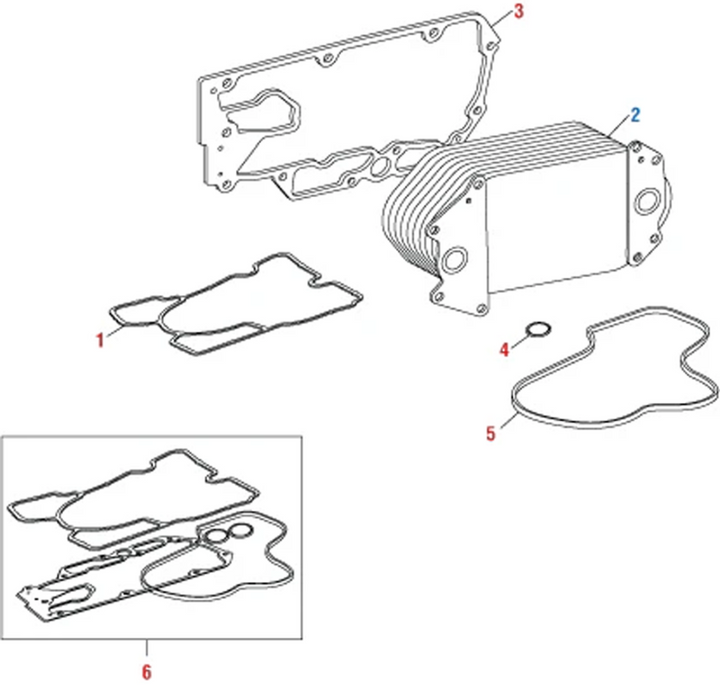 Gasket Kit Oil Cooler Detroit Diesel DD15, DD13