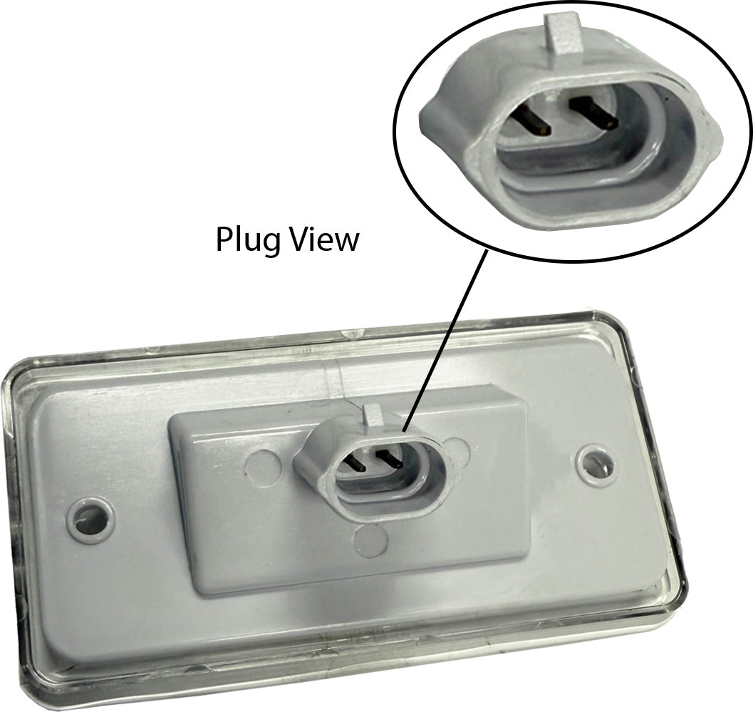 Clear LED Cab Marker Light, Rectangular Flush Mount (Female Plug Connector)(Freightliner) (Set of 5)