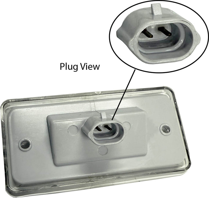 Clear LED Cab Marker Light, Rectangular Flush Mount (Female Plug Connector)(Freightliner) (Set of 5)