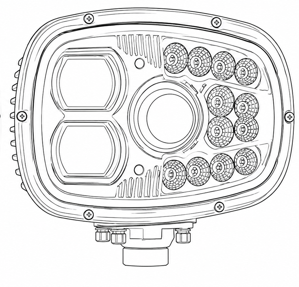 Headlamp Dual Rectangular OEM  Freightliner FLD120