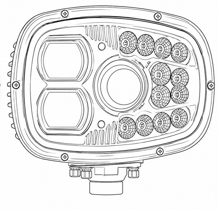 Headlamp Dual Rectangular OEM  Freightliner FLD120