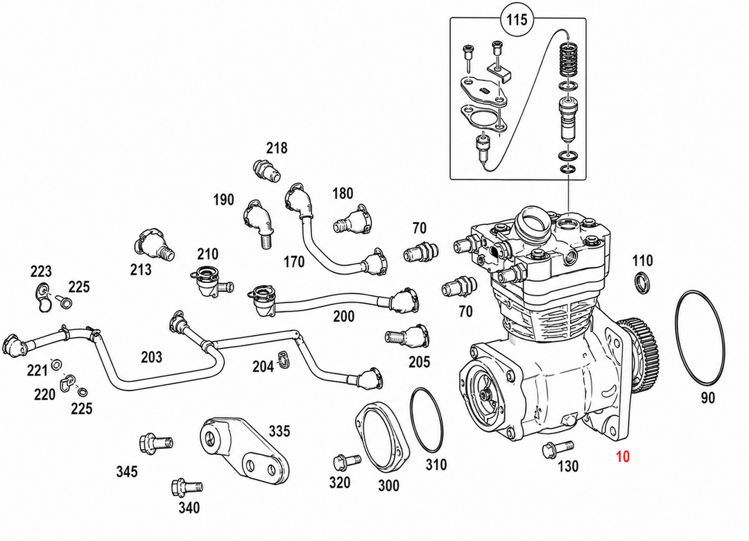 New Detroit Diesel DD15 903 & 906 Air Compressor