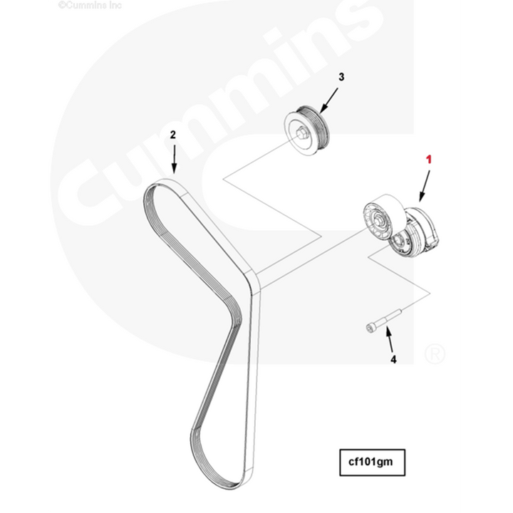 Belt Tensioner Accessory Drive Mounting Cummins ISX15