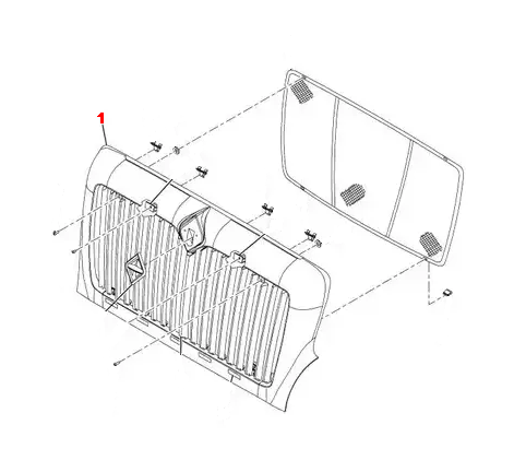 Grille-Hood Mounted Chrome International 41, 42, 43, 4400, 02-15 ( 3551015C99 )