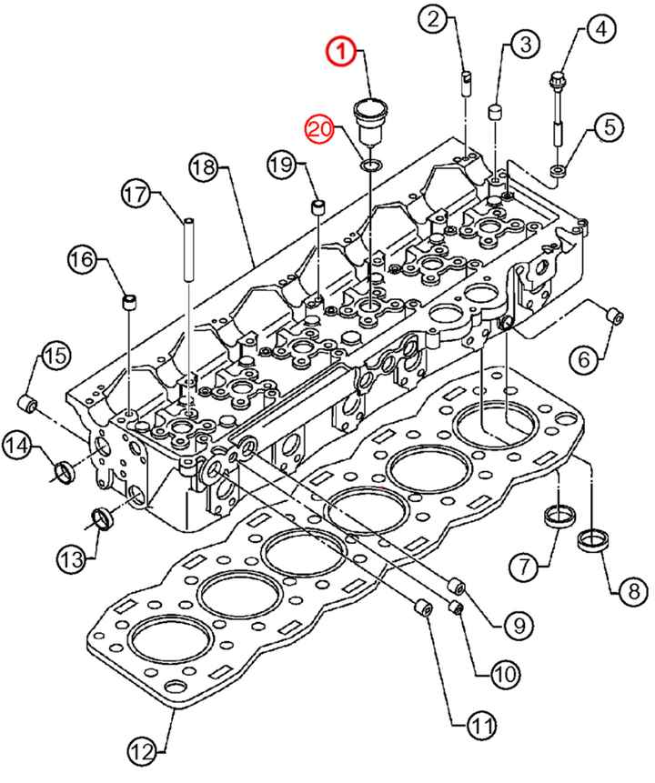 Injector Hole Kit S60 12.7L Set of 6 (23501580)