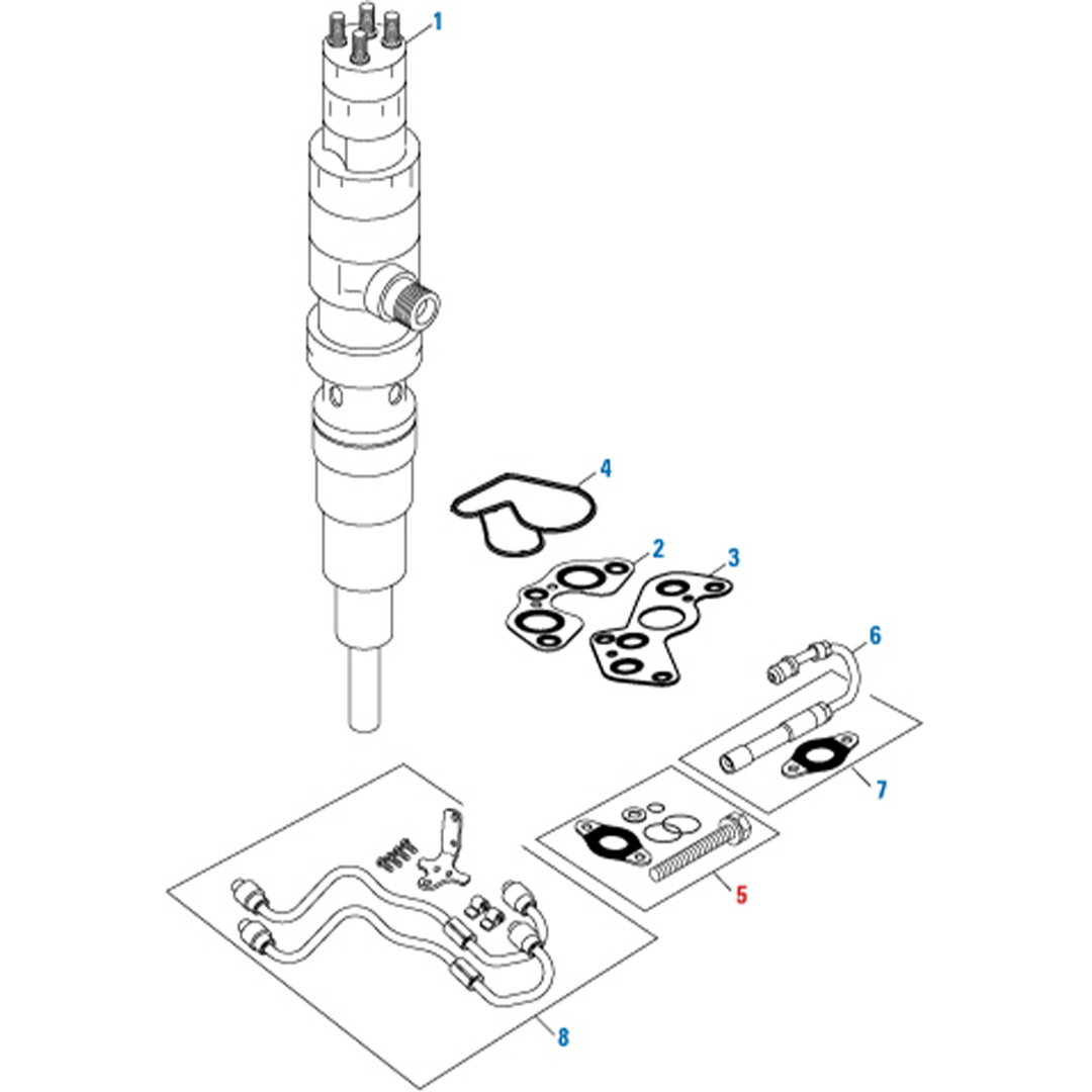 Fuel Injector Seal Kit with Bolt Detroit Diesel DD15 Engine