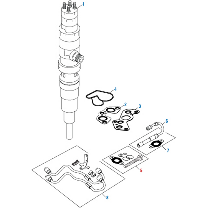 Fuel Injector Seal Kit with Bolt Detroit Diesel DD15 Engine
