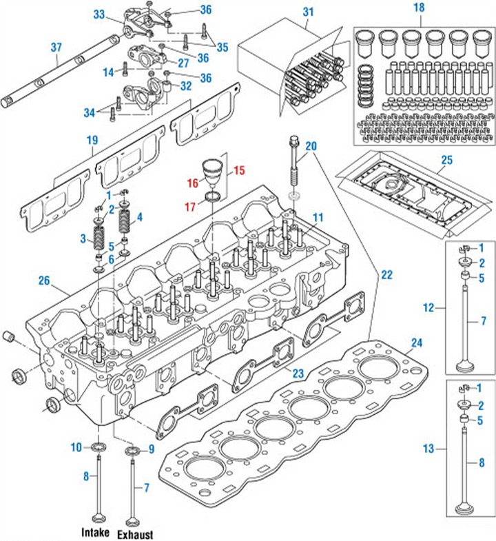 Injector Tube Sleeve (Steel) W/ O-Ring S60 14.8L Set of 6 (23538829)