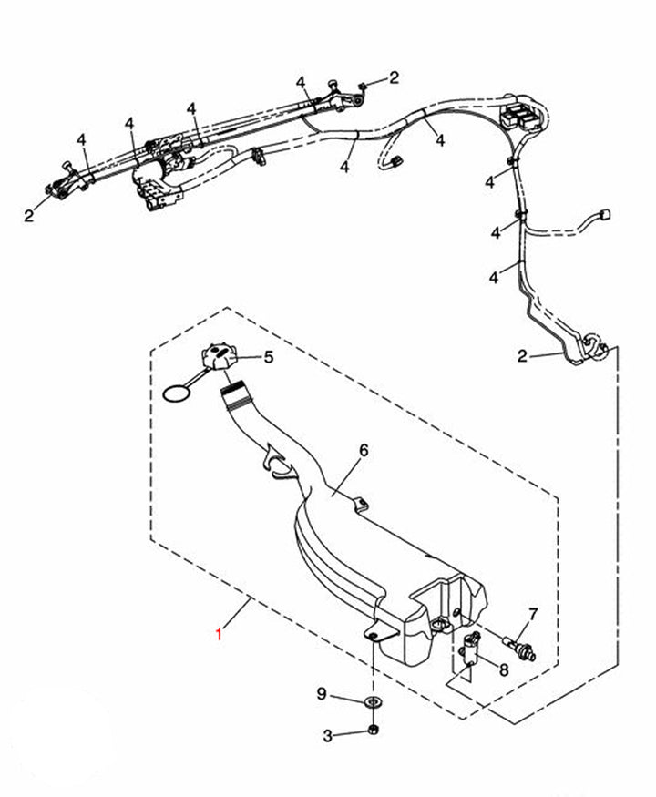 Windshield Washer Fluid Reservoir (Cascadia 08-12)