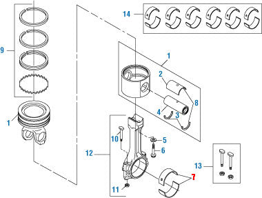 Connecting Rod Bearing Kit S60 12.7L Set of 6 ( 08929710 )