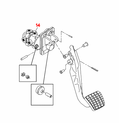 E-6 Foot Control Valve Freightliner ( BW 286171N )