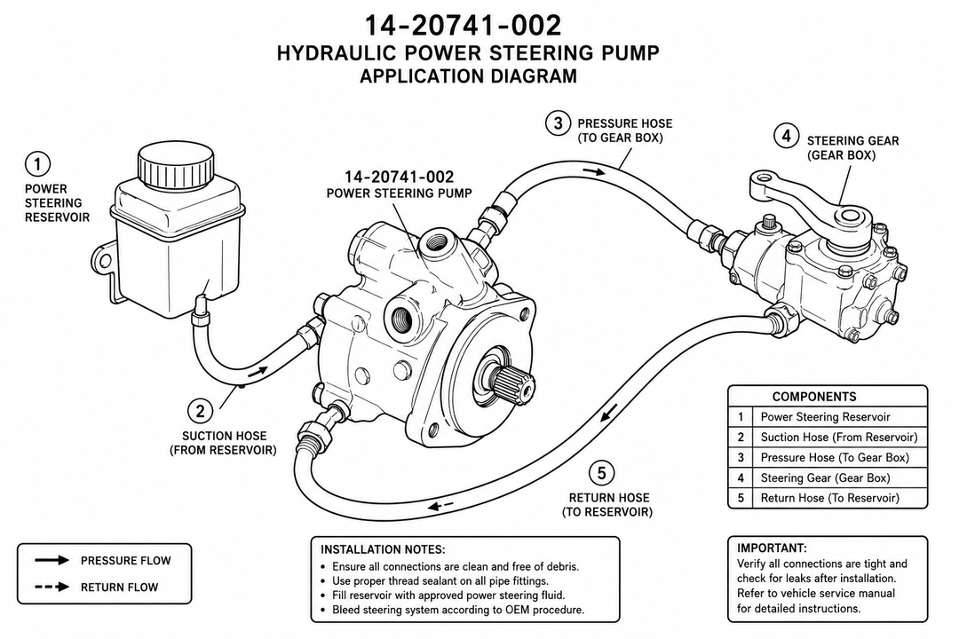 Hydraulic Power Steering Pump for Freightliner & Western Star (14-20741-002)