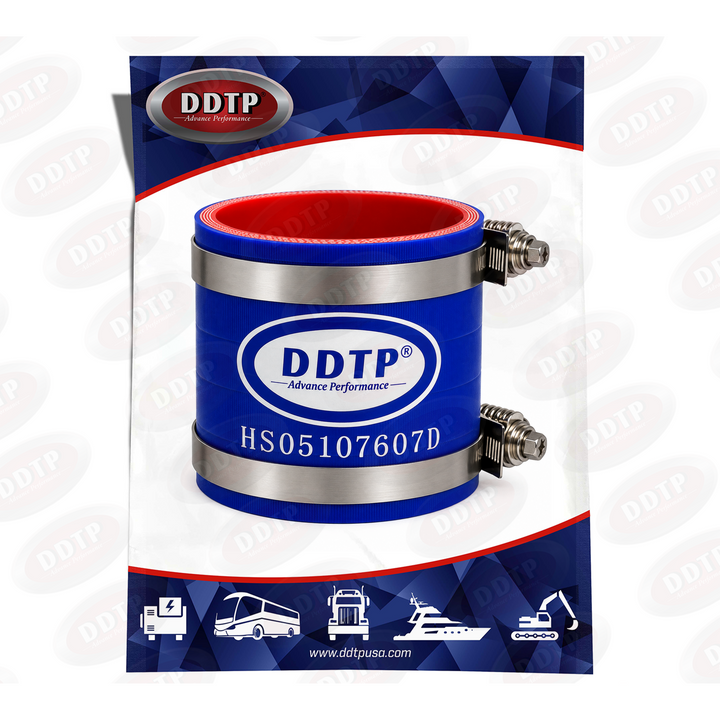 Manguera de refrigerante de silicona de 2,75" x 2,625", 4 capas, con abrazaderas de par constante para enfriador de EGR de motor Detroit Diesel serie 60