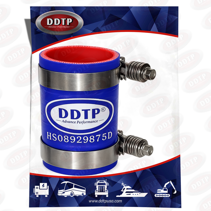 Manguera de refrigerante de silicona de 4 capas (1,75" x 3,25") con abrazaderas CT para bomba de agua Detroit Diesel serie 60