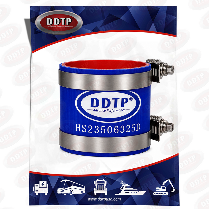 Manguera de refrigerante de silicona de 2,75" x 3" con abrazaderas de par constante para bomba de agua a enfriador de aceite de Detroit Diesel Serie 60