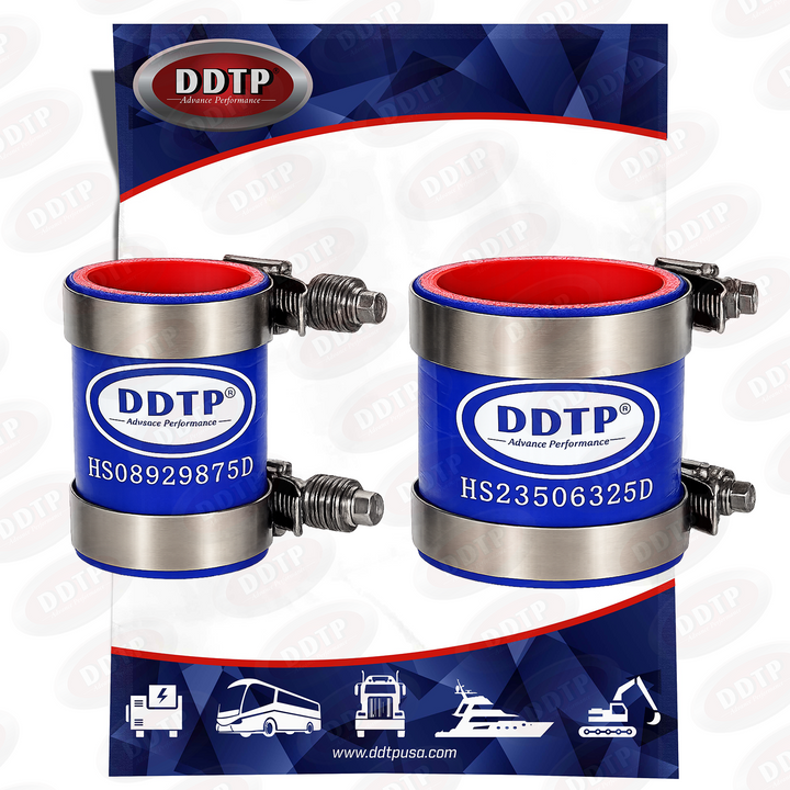 Water Pump Silicone Coolant Hoses & CT Clamps Kit for Detroit Diesel Series 60 12.7L