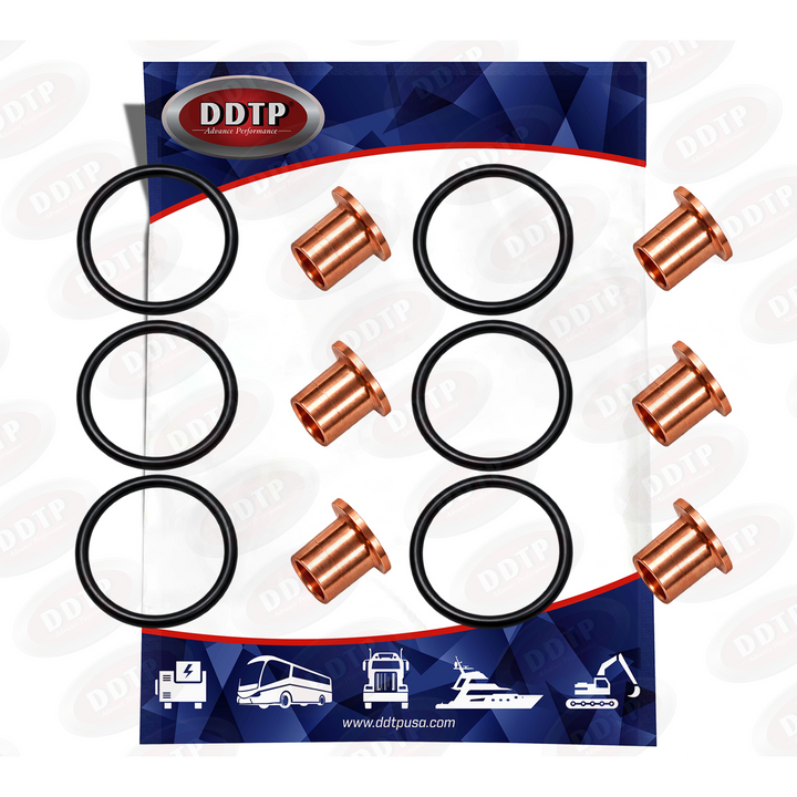 Set of 6 Injector Seal Kit Cummins ISX15 Single Overhead Camshaft