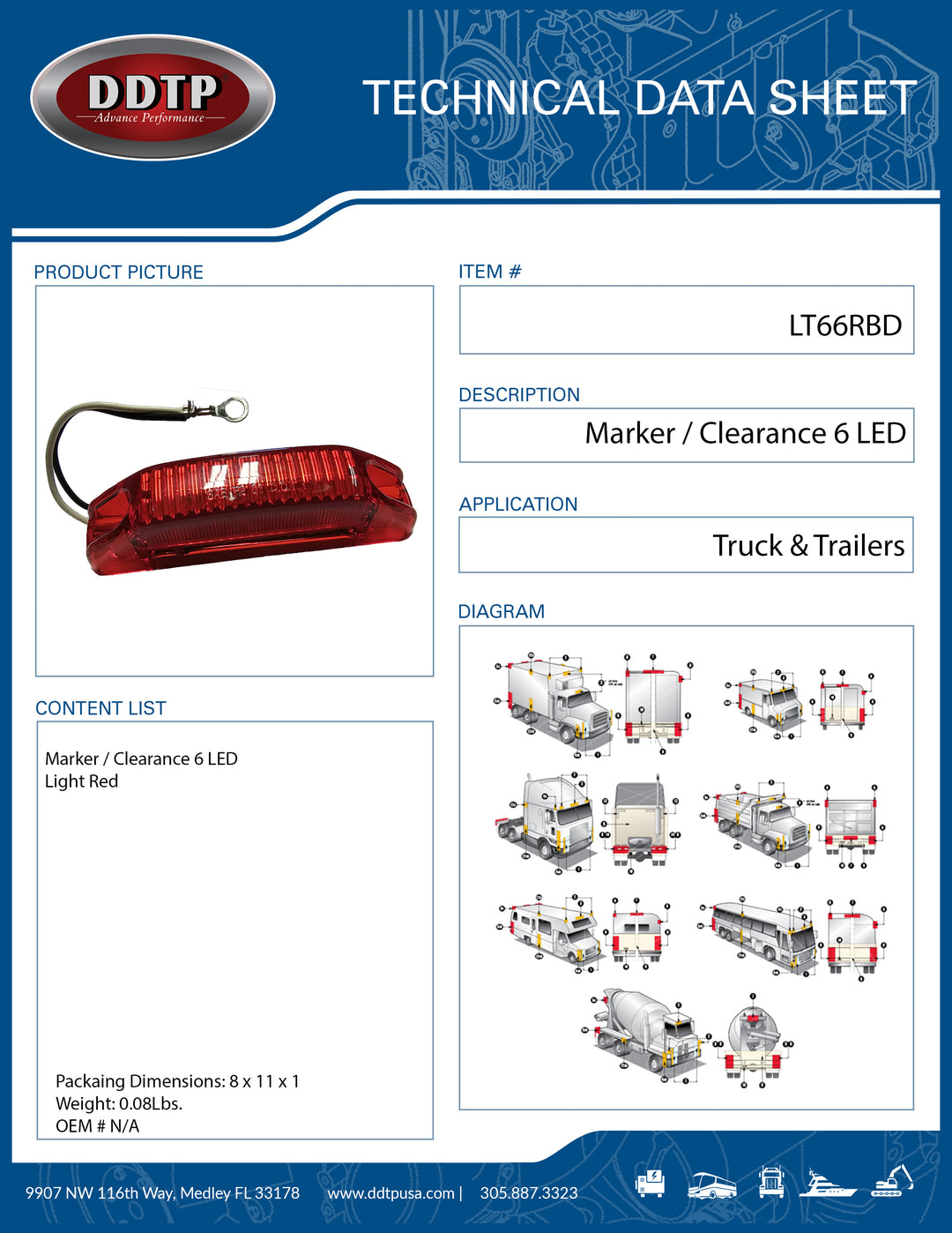 Marker / Clearance 6 LED Light Red