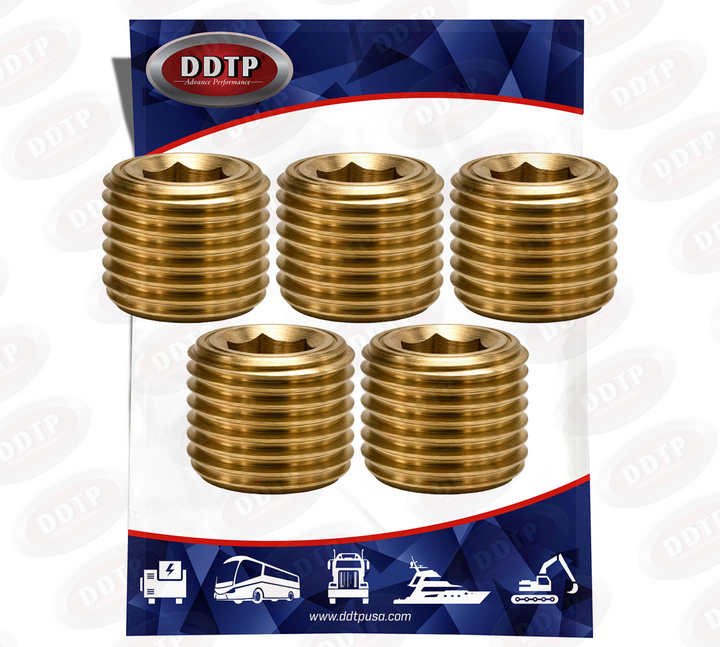 Tapón hexagonal de 1/4" NPT (juego de 5)