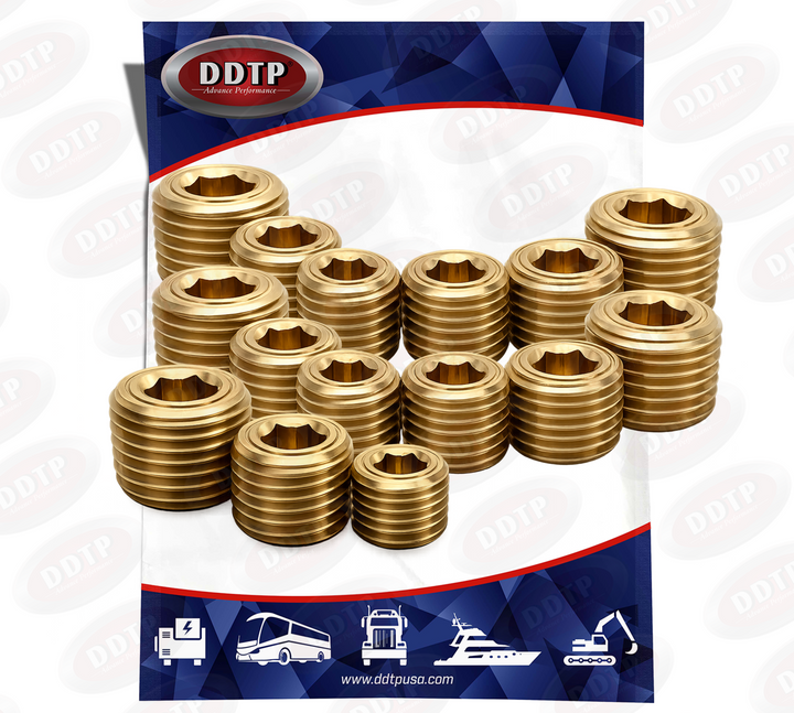 Kit de tapón de enchufe hexagonal (5 - 1/4" + 5 - 3/8" + 5 - 1/2") NPT