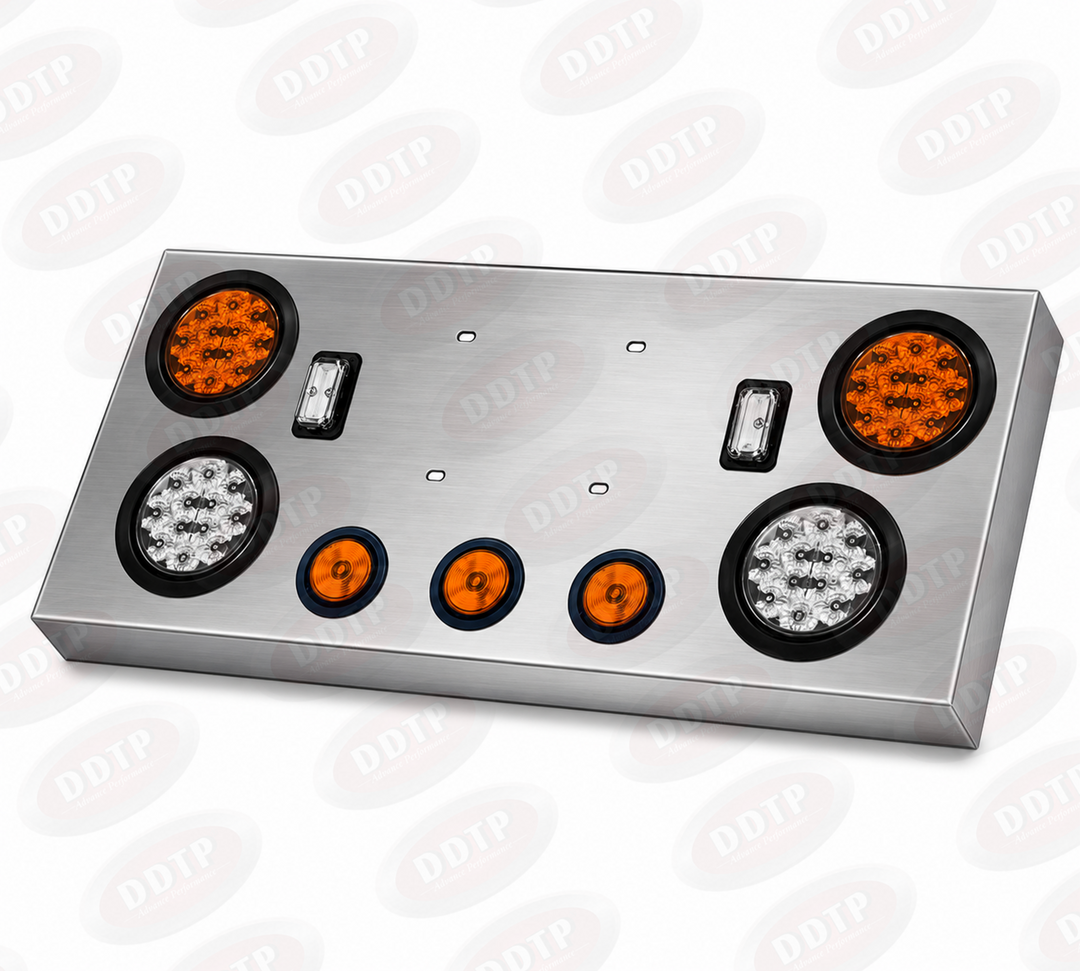Conjunto de panel central trasero de acero inoxidable con luces LED