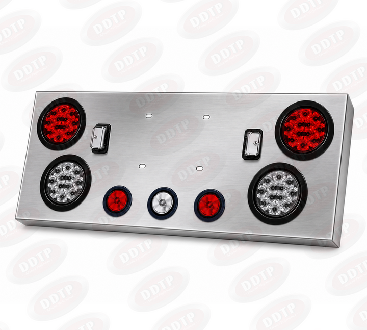 Conjunto de panel central trasero de acero inoxidable con luces LED