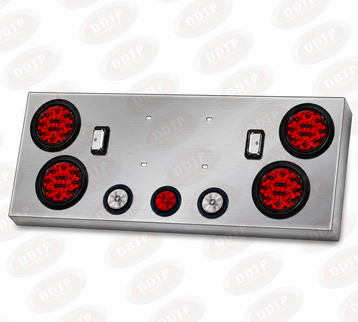 Conjunto de panel central trasero de acero inoxidable con luces LED