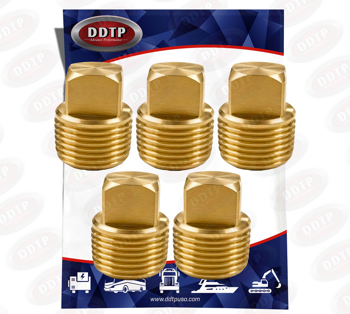 Tapón de cabeza cuadrada de latón de 3/8" (juego de 5)
