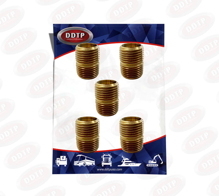 Close Nipple Fitting Yellow Brass 1/2" (Set of 5)